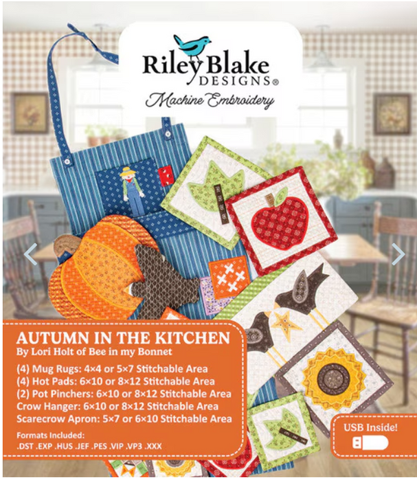 RB Autumn in the Kitchen - Machine Embroidery USB