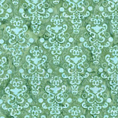 RB Expressions Winter Mint Watercolor Daisies Batiks