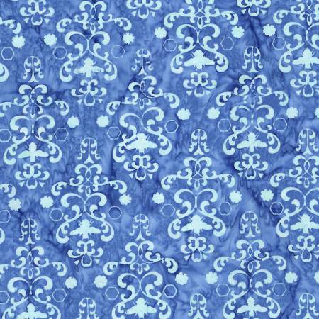 RB Expressions Ocean Blue Watercolor Daisies Batiks