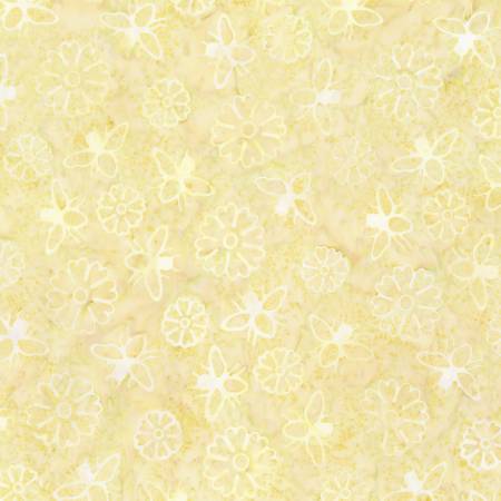 RB Expressions Yellow Cream Watercolor Daisies Batiks