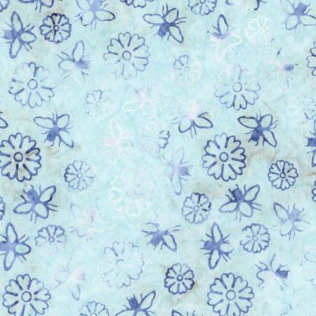 RB Expressions Caribbean Shale Watercolor Daisies Batiks