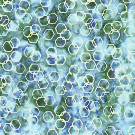 RB Expressions Denim Bijou Watercolor Daisies Batiks