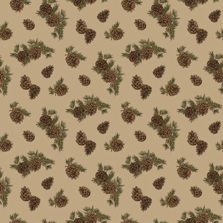 RB Pine Grove Pinecones Tan C15933