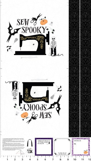 FI Spooky Tote White Mr. Bones Sews