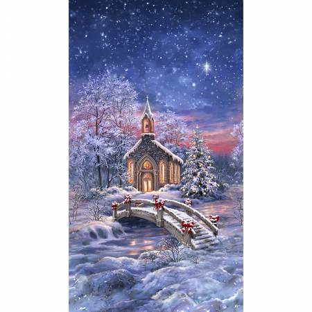 TT Winter Snowy Chapel Panel 24"