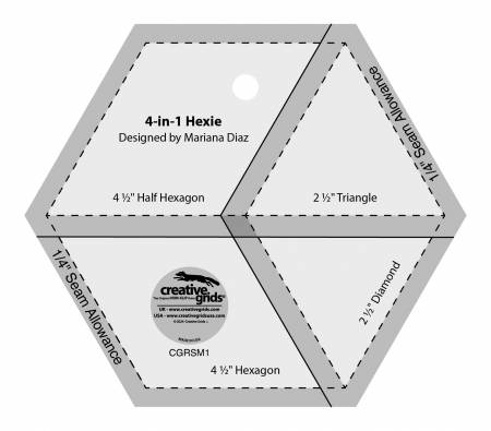Creative Grids 4-in-1 Hexie Ruler