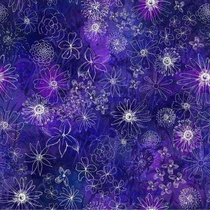CW Indigo Flowers Midnight Dreams