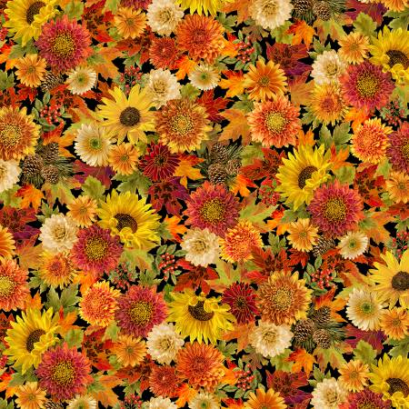 TT Black Packed Harvest Bouquets Metallic