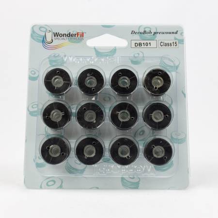 DecoBob Prewound Bobbins Class 15 12ct Black
