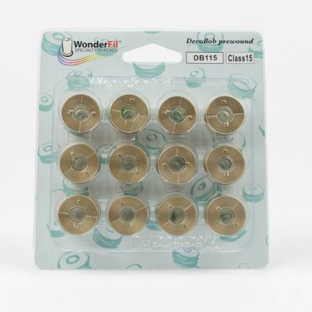 DecoBob Prewound Bobbins Class 15 12ct Taupe