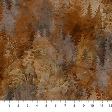 NC Highland View Trees Dk Rust