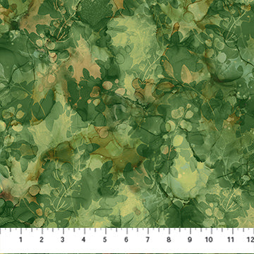 NC Autumn Breeze Leaf Texture Dk Green