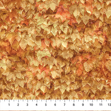 NC Autumn Breeze Layered Leaves Lt Rust