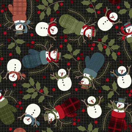 MY Black Snowmen Flannel