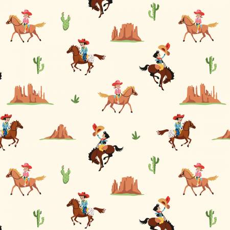 RB Flannel Lil Buckaroos Giddy Up Cream