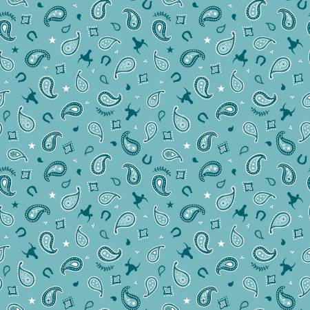 RB Flannel Lil Buckaroos Paisley Aqua