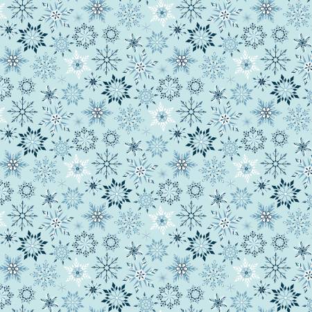 RB Flannel Winter Magic Snowflakes Aqua