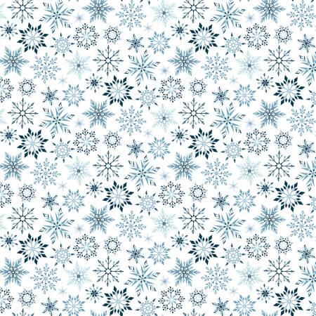 RB Flannel Winter Magic Snowflakes White