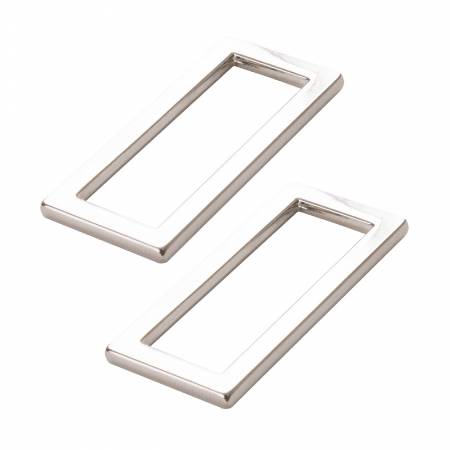 byAnnie Rectangle Ring Flat 1-1/2in Nickel Set of Two