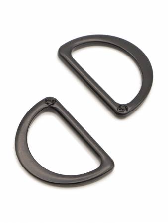 ByAnnie D Ring Flat 1in Black Metal Set of Two