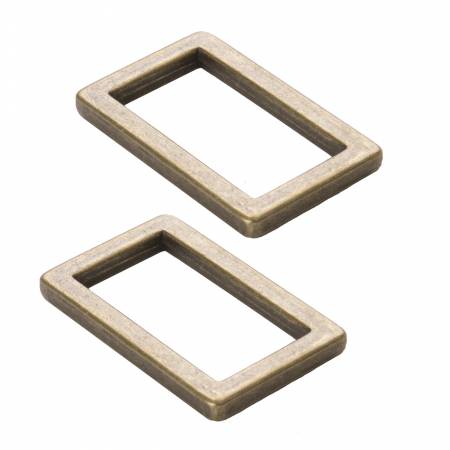 byAnnie Rectangle Ring Flat 1in Antique Brass Set of Two