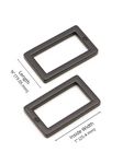 ByAnnie Rectangle Ring Flat 1 in Black Metal 2 pc