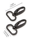 ByAnnie Swivel Hook 1 in Black Metal 2 pc