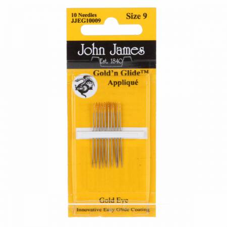 John James Gold'N Glide Applique Needles Size 9 10ct