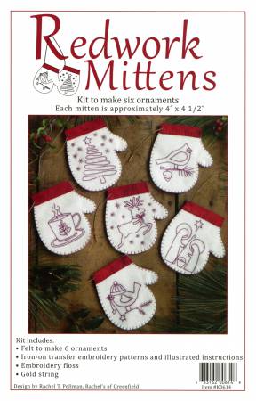 Redwork Mittens Kit