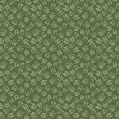 PB Lodge Life Tonal Pawprints Green