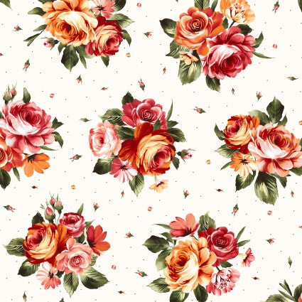 MY Harvest Rose Flannel-Bouquets Cream