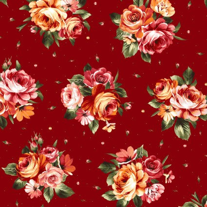 MY Harvest Rose Flannel-Bouquets Red