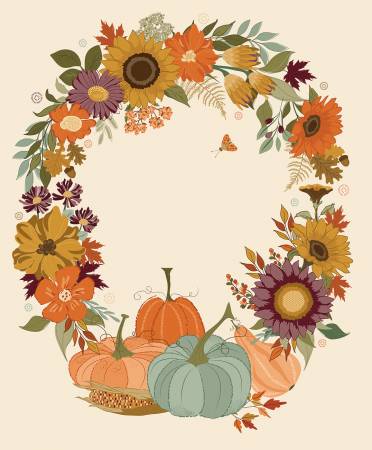 RB The Awe of Autumn Autumn Wreath Panel Cream