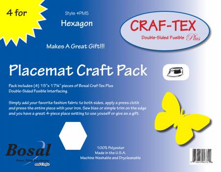 Placemat Craft Pack Hexagon 4pk 15in x 17-1/4in