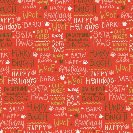 PBS Happy Howlidays Words Red