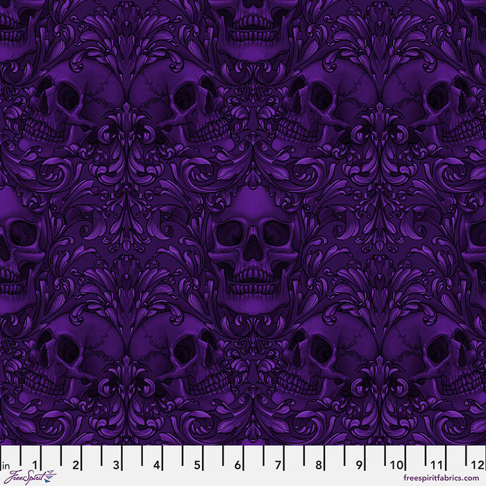 FS Mystic Moonlight Skull Damask - Purple ||