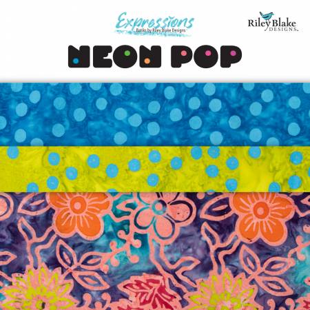 RB Batiks Neon Pop 2.5in Strips, 40pcs