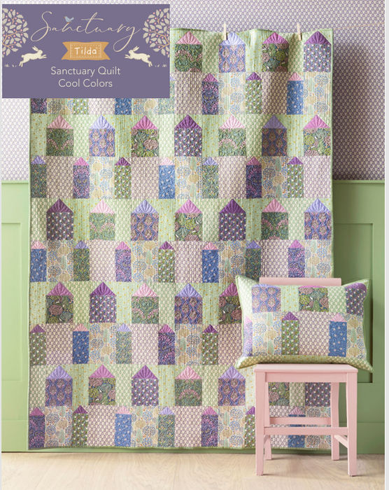 Sanctuary Quilt-Cold Colorway-Houses