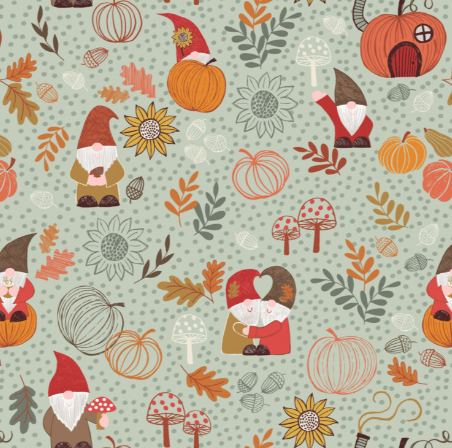 LI Snuggle-Up Season Light Sage Autumn Gnomes