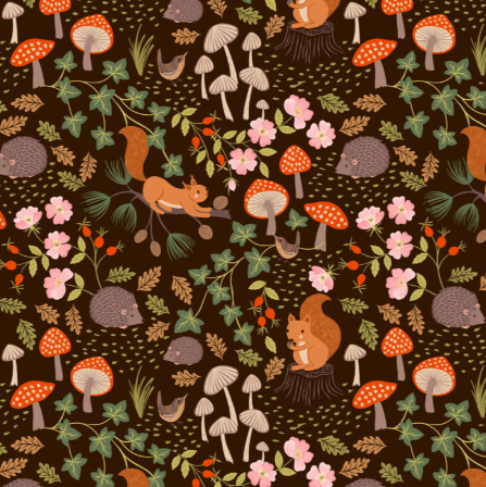 LI Snuggle-Up Season Dark Brown Squirrels & Hedgehogs