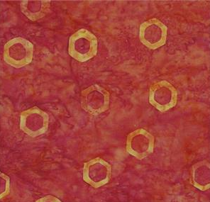 BT Orange Hexagon on Red 5558