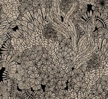 FI Rhythm & Leaves Black Landscape
