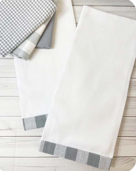 AAB Vintage Granite Grey Gingham Dishtowel