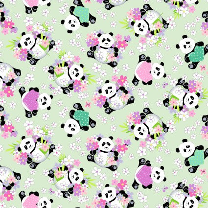 Suzybee Panda Party Green