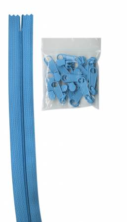 byAnnie Zippers by the yard-Parrot Blue