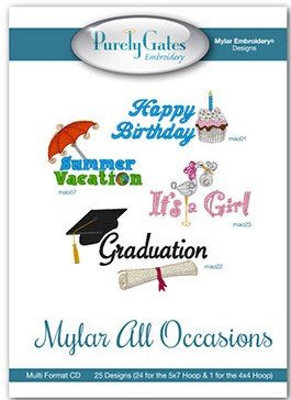 Mylar All Occasions Embroidery Designs