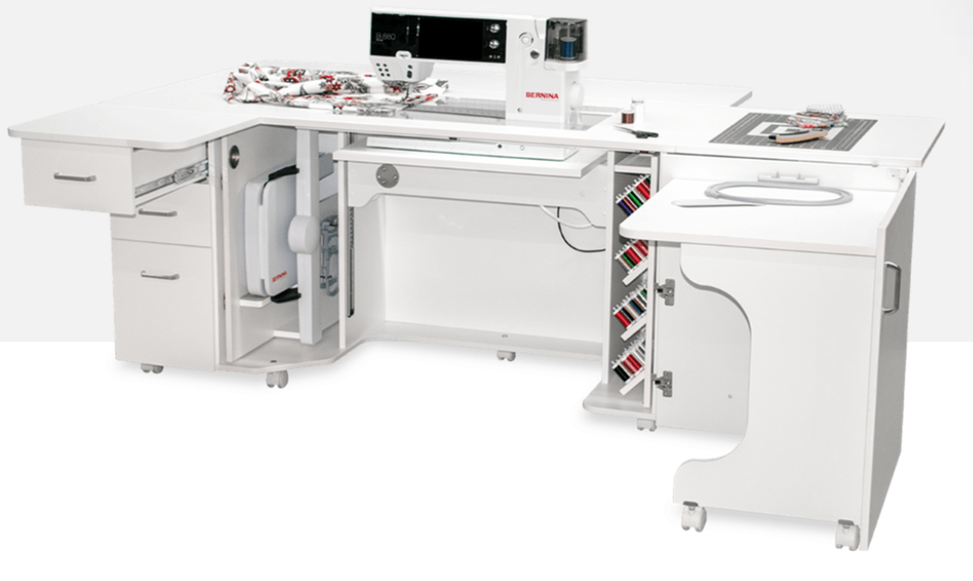 Bernina Horn Luxe Cabinet White