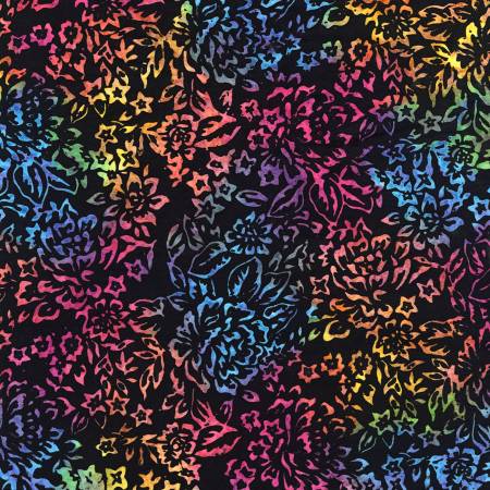 TT B8826 Glow Dancing Jazz Flowers Batik 106in Wide Quilt Back