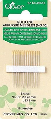 Gold Eye Applique Needles #10