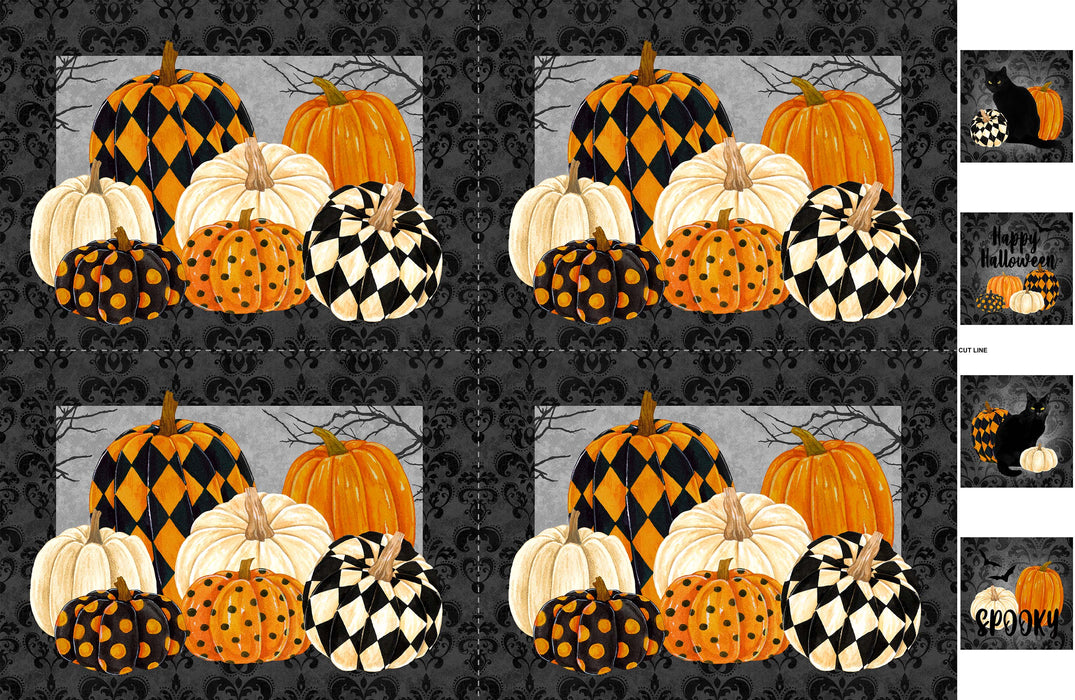 NC Black Cat Capers Placemats Panel
